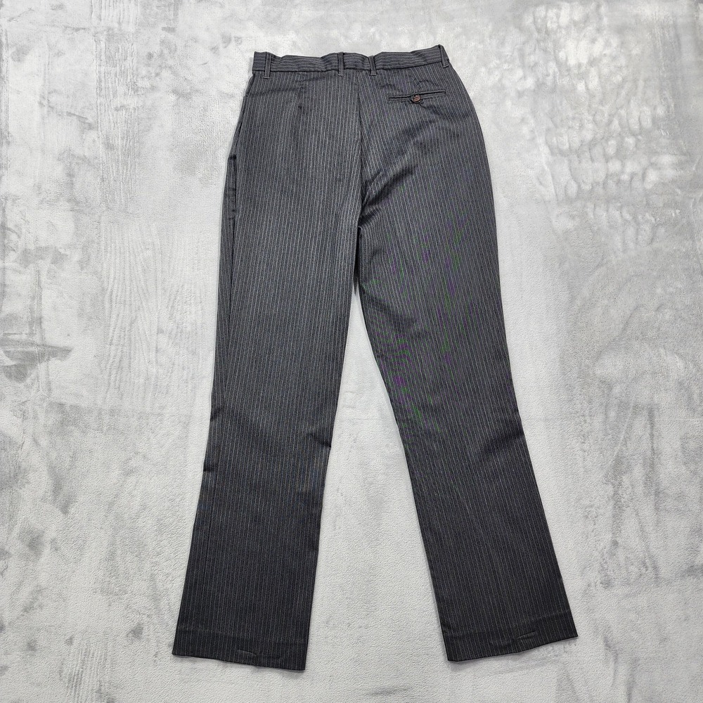 Vintage Merona Pants Womens 14 Gray Pinstripe Straight Leg Stretch Office - Picture 2 of 10